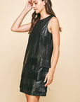 Fringe Leather Mini Dress