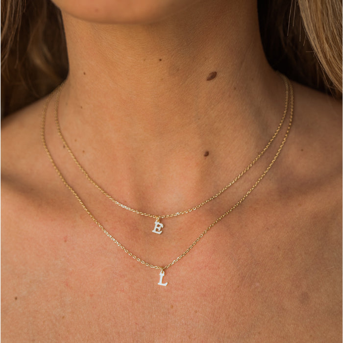 Dainty Initial Necklace - Gold