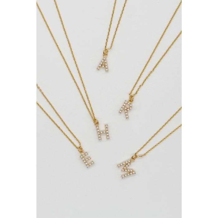 Dainty Love Pearl Initial Necklace