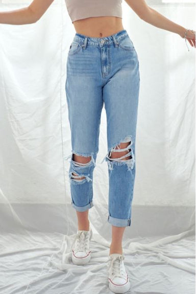 Katie High Rise Ripped Jean