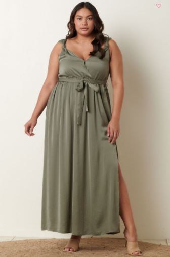 Monica Maxi Satin Summer Dress Plus Size