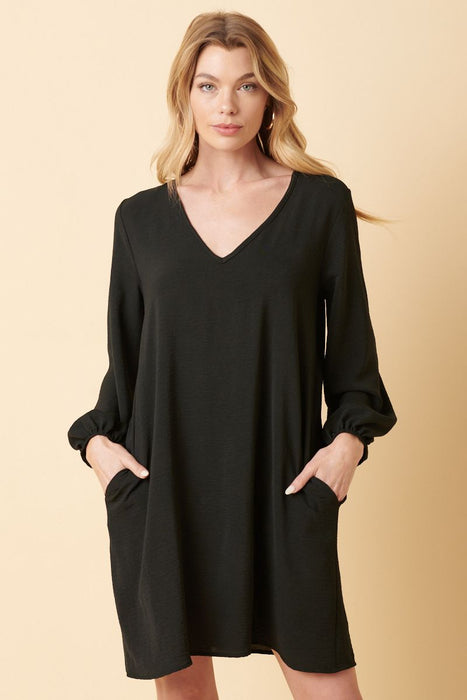 Balloon Sleeve Mini Dress