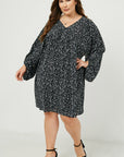 Mora Mixed Dot Tunic Dress - Plus Size- FINAL SALE ITEM