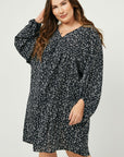 Mora Mixed Dot Tunic Dress - Plus Size- FINAL SALE ITEM