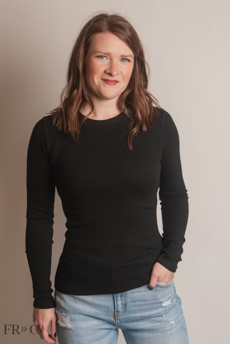 Liz Long Sleeve Top - Black