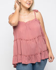 Tammi Tiered Tie Strap Top - Plus Size - Final Sale Item