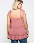 Tammi Tiered Tie Strap Top - Plus Size - Final Sale Item