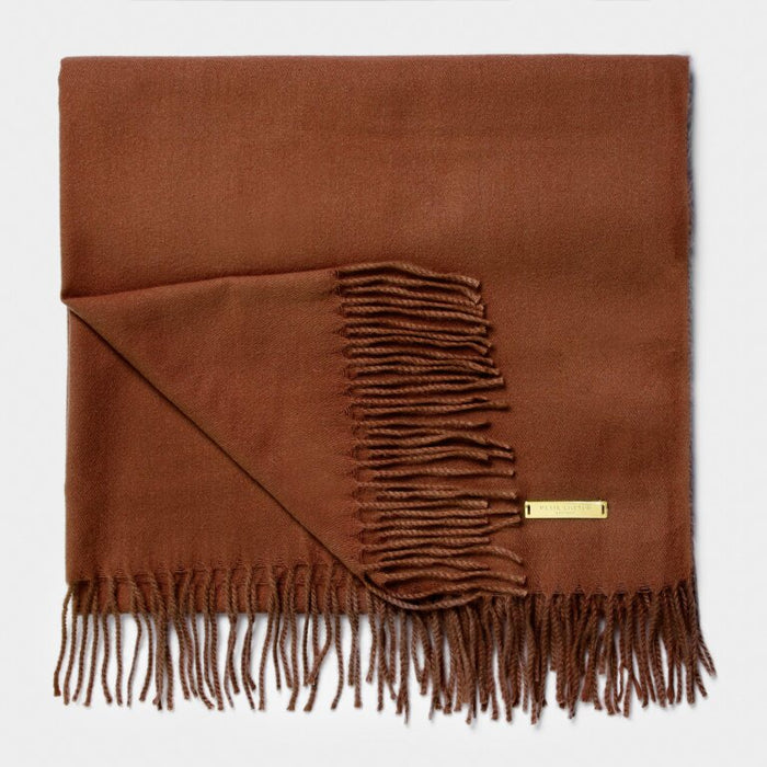 Thick Plain Scarf with Tassel Detail