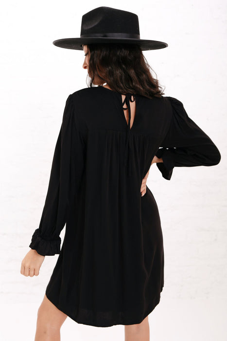 Ember Embroidered Dress in Black