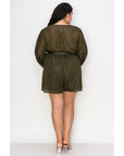 Long Sleeve Romper- Plus Size - Final Sale Item