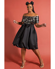 Off Shoulder Bubble Hem Dress - Plus Size - Final Sale Item