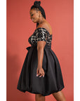 Off Shoulder Bubble Hem Dress - Plus Size - Final Sale Item