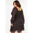 Chiffon Ditsy Floral Long Sleeve Flare Dress - Plus Size - Final Sale Item