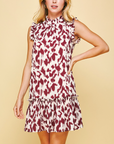 Margo Drop Waist Dress in Wine